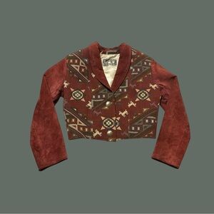 Rust Suede Patterned Women's Jacket
